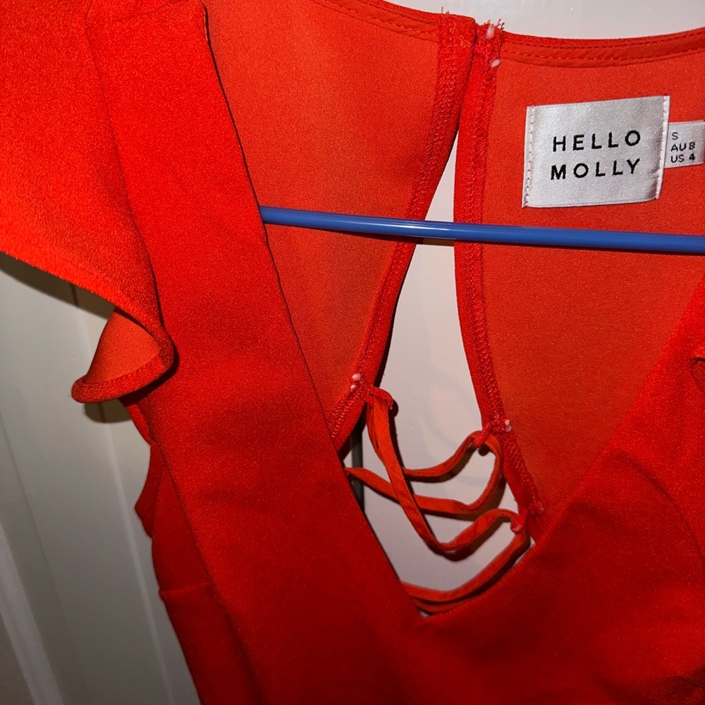 Hello Molly Red Ruffle Mini Dress - Picture 8 of 12